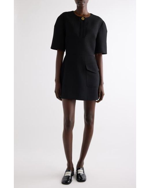 Givenchy Black Cocoon Wool Grain De Poudre Minidress