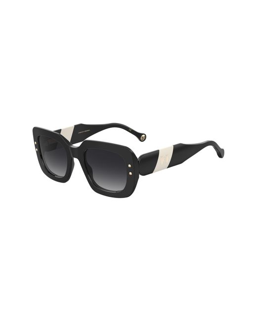 Carolina Herrera Black 52mm Rectangular Sunglasses
