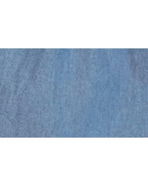 Boden Blue Smock Detail Long Sleeve Cotton Chambray Midi Dress