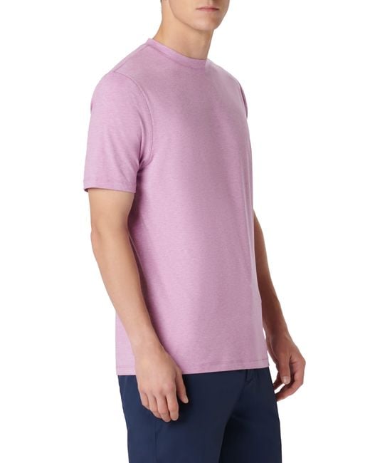 Bugatchi Purple Crewneck Performance T-shirt for men