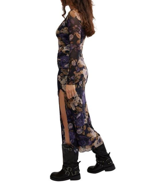Free People Black Gianni Long Sleeve Stretch Mesh Body-Con Dress