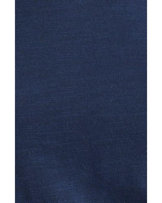 Caslon Blue Cascade Ruffle Cotton Blend Top
