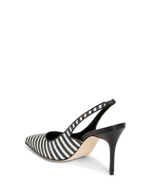 Manolo Blahnik Black Allurafia Stripe Slingback Pump