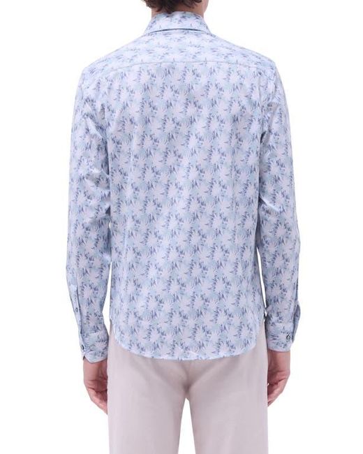 Bugatchi Blue Jimmy Ooohcotton Palm & Guitar Print Button-Up Shirt for men
