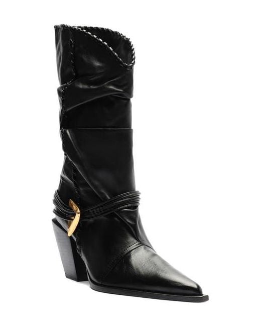 SCHUTZ SHOES Black Sable Pointed Toe Boot