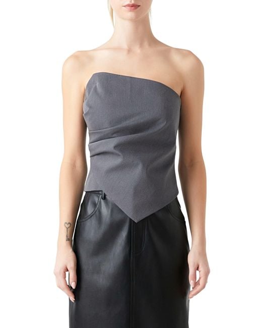 Grey Lab Black Drape Corset Top