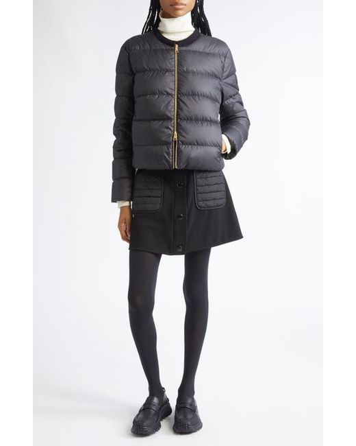 Moncler Black Mauvezin Mixed Media Down Puffer Jacket
