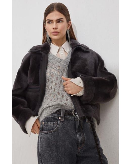Brunello Cucinelli Black Shearling Outerwear