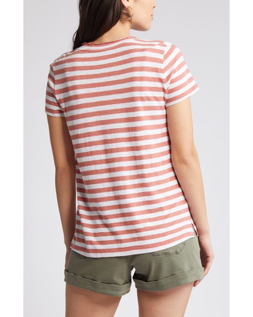 Caslon Red Caslon(r) V-neck Short Sleeve Pocket T-shirt
