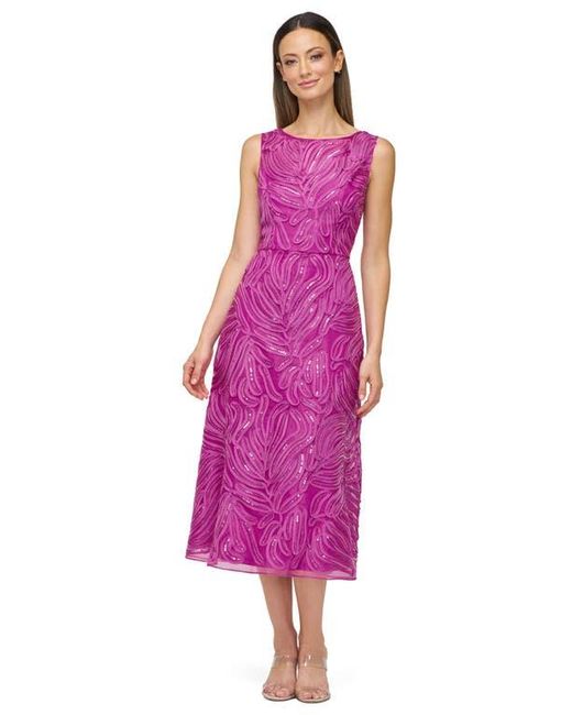 JS Collections Purple Sequin Soutache Lace Cocktail Dress