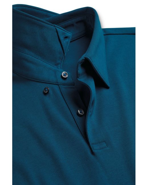 Charles Tyrwhitt Blue Plain Short Sleeve Jersey Polo for men