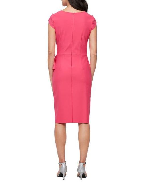 Alex Evenings Pink Compression Collection Tulip Sheath Cocktail Dress