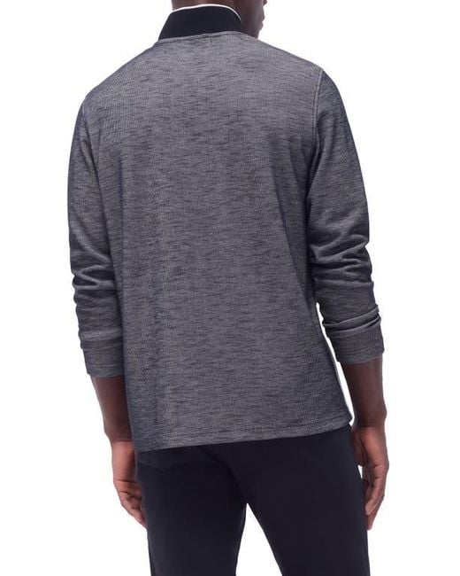 Bugatchi Blue Quarter Zip Performance Pullover for men