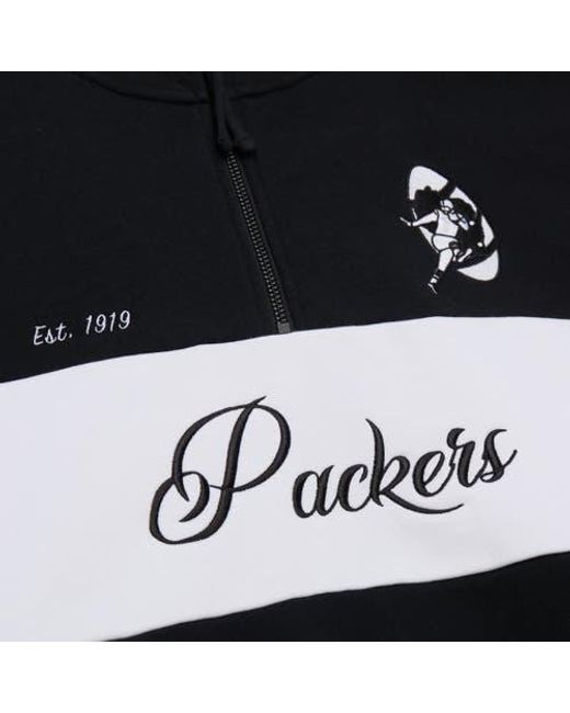 Mitchell & Ness Black Bay Packers Quarter-Zip Jacket