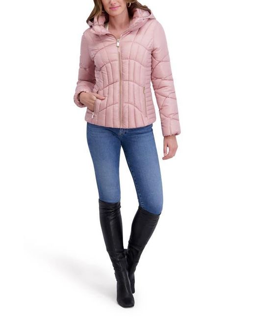 Kensie Red Hooded Puffer Jacket