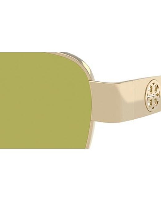 Tory Burch Yellow 55Mm Rectangular Sunglasses