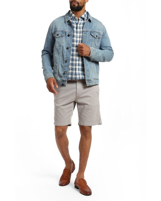 34 Heritage Gray Arizona Flat Front Stretch Chino Shorts for men