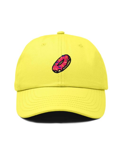 Alix Yellow Donut Embroidered Adjustable Cap for men