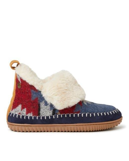 Dearfoams Blue Moritz Bootie Slipper