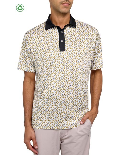 Con.struct White Regular Fit Micro Beers Print Recycled Performance Golf Polo for men
