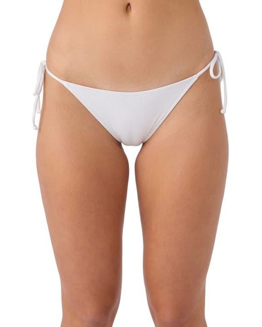 O'neill Sportswear White Saltwater Solids Maracas Rib Side Tie Bikini Bottoms