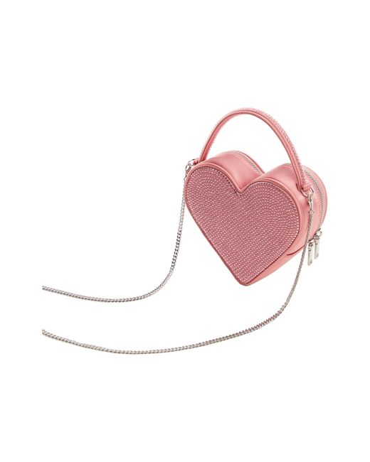 Mango Pink Crystal Heart Shoulder Bag