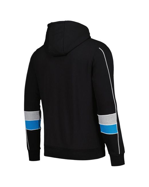 Men's Starter Black/Blue Carolina Panthers Running Back Full-Zip Hoodie Size: Large