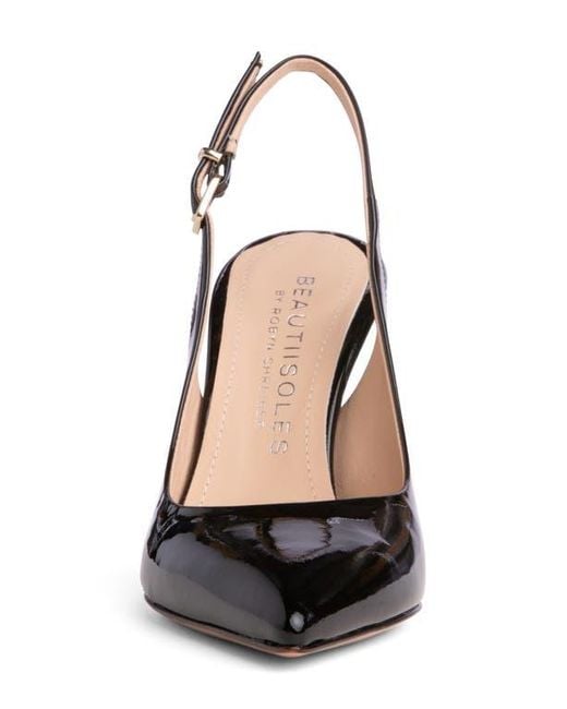 Beautiisoles Black Marjorie Slingback Pointed Toe Pump