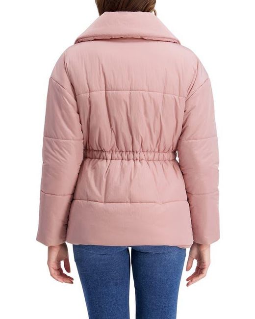 Kensie Red Envelope Collar Puffer Coat