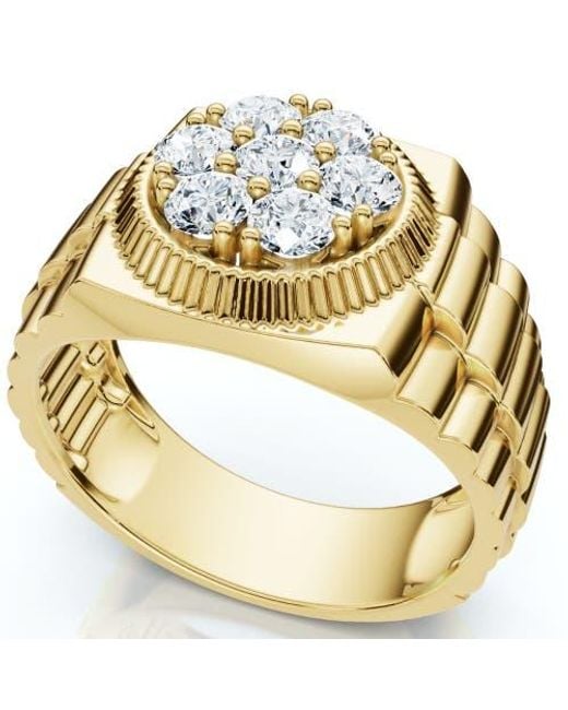 Bliss Diamond Metallic 3/4Ct Diamond Anniversary Wedding Ring 14K Lab Grown for men