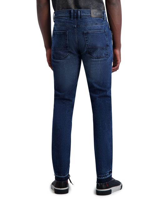 Karl Lagerfeld Blue Relase Hem Slim Fit Jeans for men