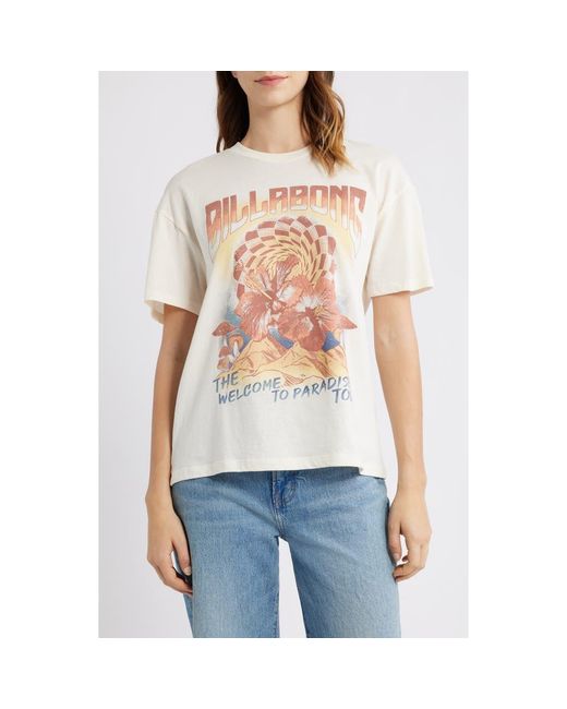 Billabong White Paradise Tour Short Sleeve Graphic T-Shirt