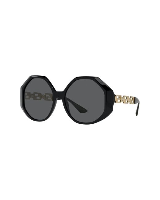 Versace Black 59mm Round Sunglasses