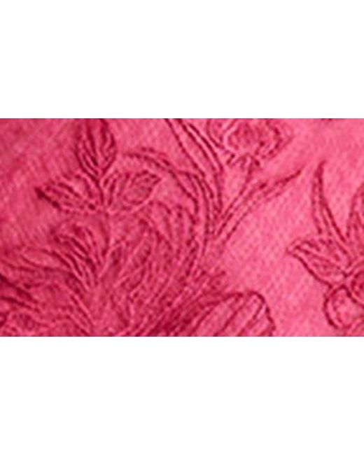 Tadashi Shoji Red Floral Appliqué Long Sleeve Cocktail Dress