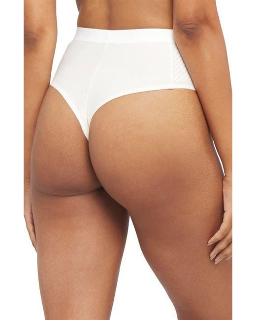 Spanx White Spanxshape Invisible Cotton Blend Thong