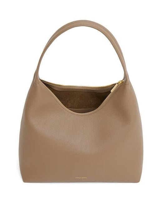 Mansur Gavriel Brown Candy Pebbled Leather Shoulder Bag