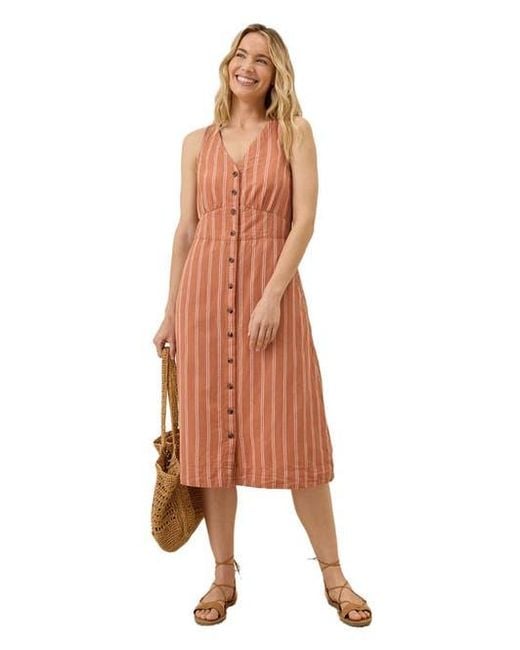 canopy linen blend button front dress Women's Organic Canopy Linen Blend Button-Front Dress in Cayenne | Size Small