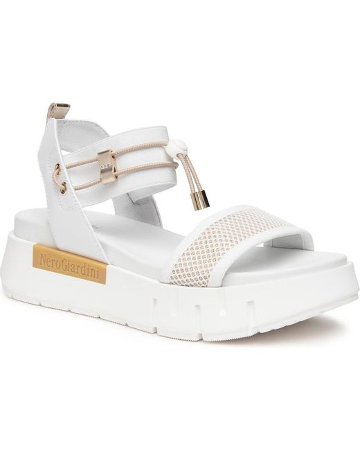 Nero Giardini White Platform Sandal