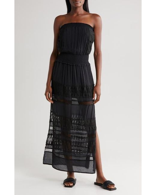 Elan Lace Strapless Cover Up Maxi Dress in Black Lyst