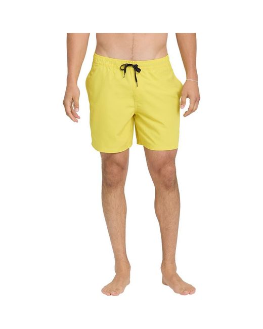 Quiksilver Yellow Everyday Solid Volley Swim Trunks for men