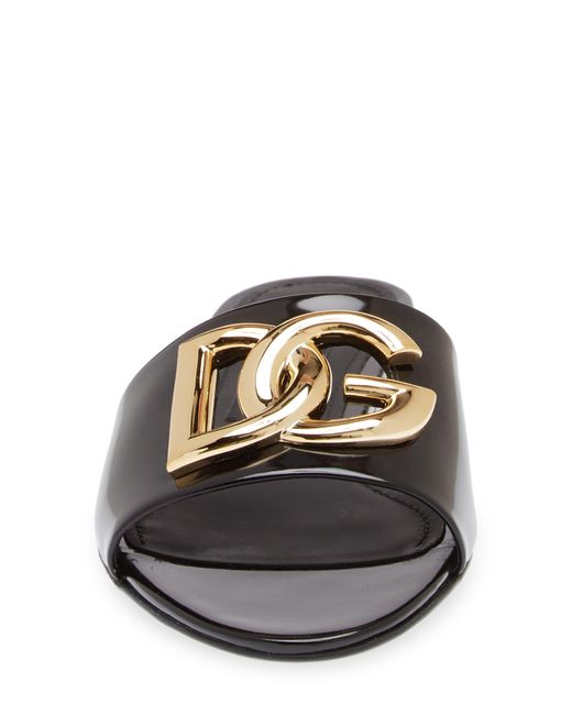 Dolce & Gabbana Black Dg Logo Slide Sandal