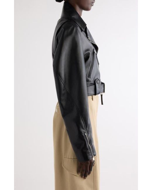 Givenchy Black Cocoon Crop Leather Biker Jacket