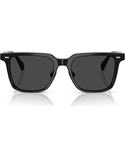 Oliver Peoples Gray 52Mm Rectangular Polarized Sunglasses for men