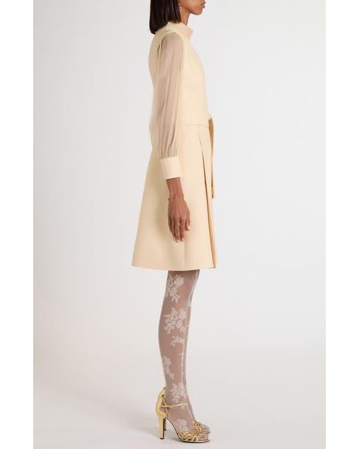 Valentino Garavani Natural V-Detail Crepe Couture Dress