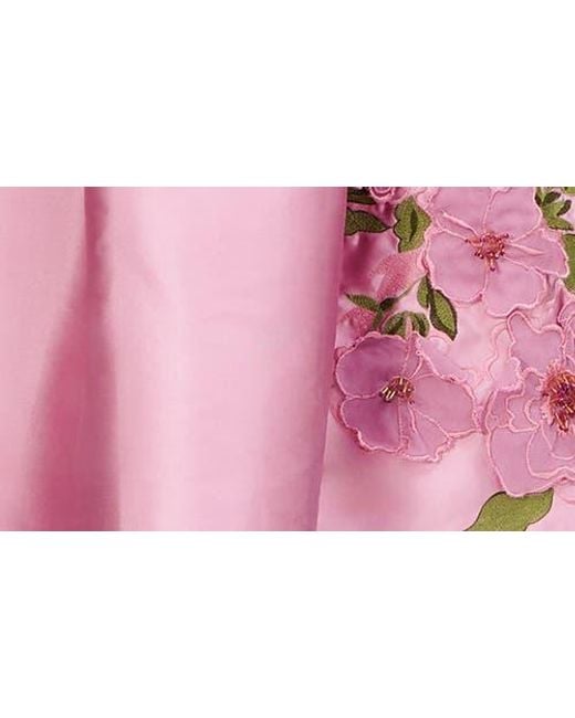 Kay Unger Pink Rebekah Sleeveless Satin Cocktail Dress