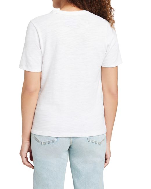 Faherty Brand White Sunwashed Slub Organic Cotton Graphic T-shirt