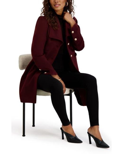 Kensie Red Wool Blend Long Coat