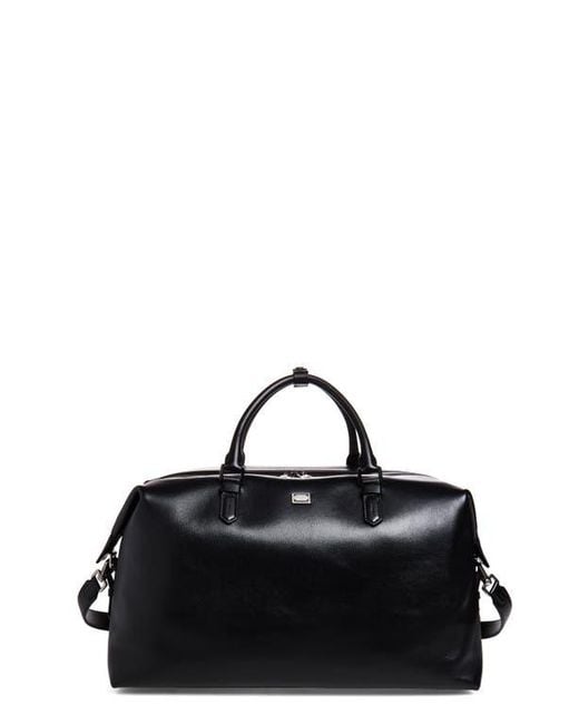 Dolce & Gabbana Black Roma Leather Duffle Bag for men