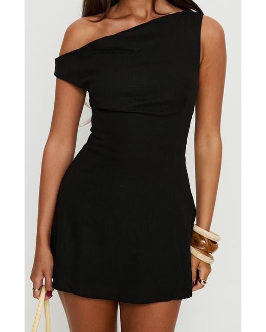 Princess Polly Anjela One-Shoulder Linen Blend Romper in Black | Lyst Princess Polly Anjela One-Shoulder Linen Blend Romper in Black | Lyst