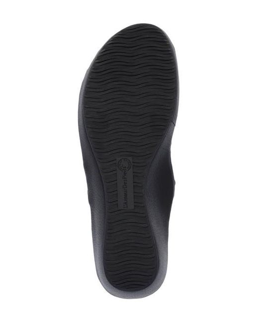 L'amour Des Pieds Black Cyra Platform Wedge Slide Sandal